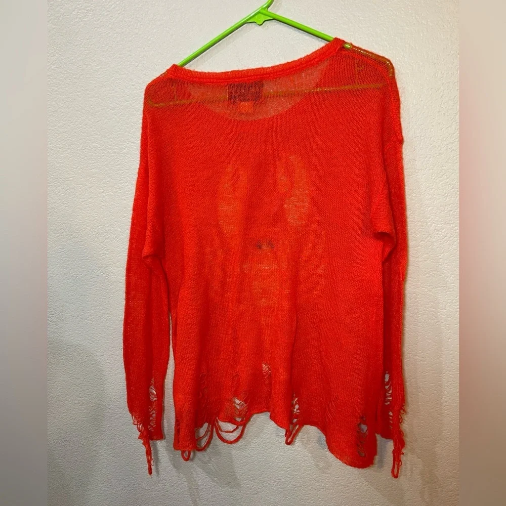 Wildfox Red Lobster Distressed Sweater - Picture 3 of 9